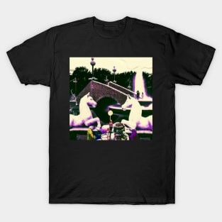 Rocking Horses by a Bridge with a Fountain (Lucy in the Sky Inspired) T-Shirt